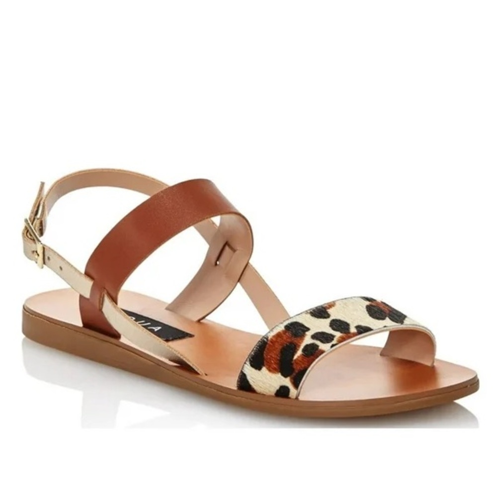 AQUA Sam Leopard Print Strappy Sandals- Size 5.5